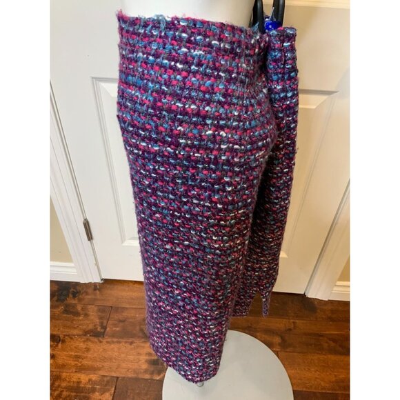 J. Crew Purple Pink Tweed Wool No. 2 Pencil Skirt, Size 8 - Picture 4 of 7
